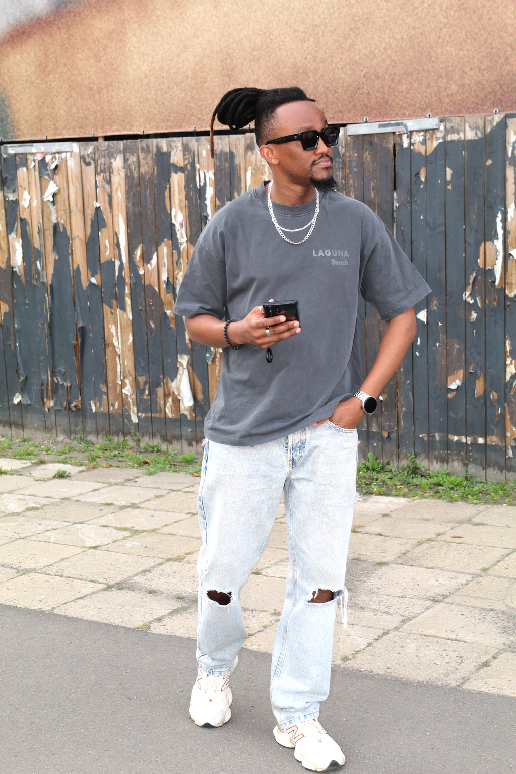 Dark Grey Acid Washed Unisex 100% organic Cotton T-Shirt