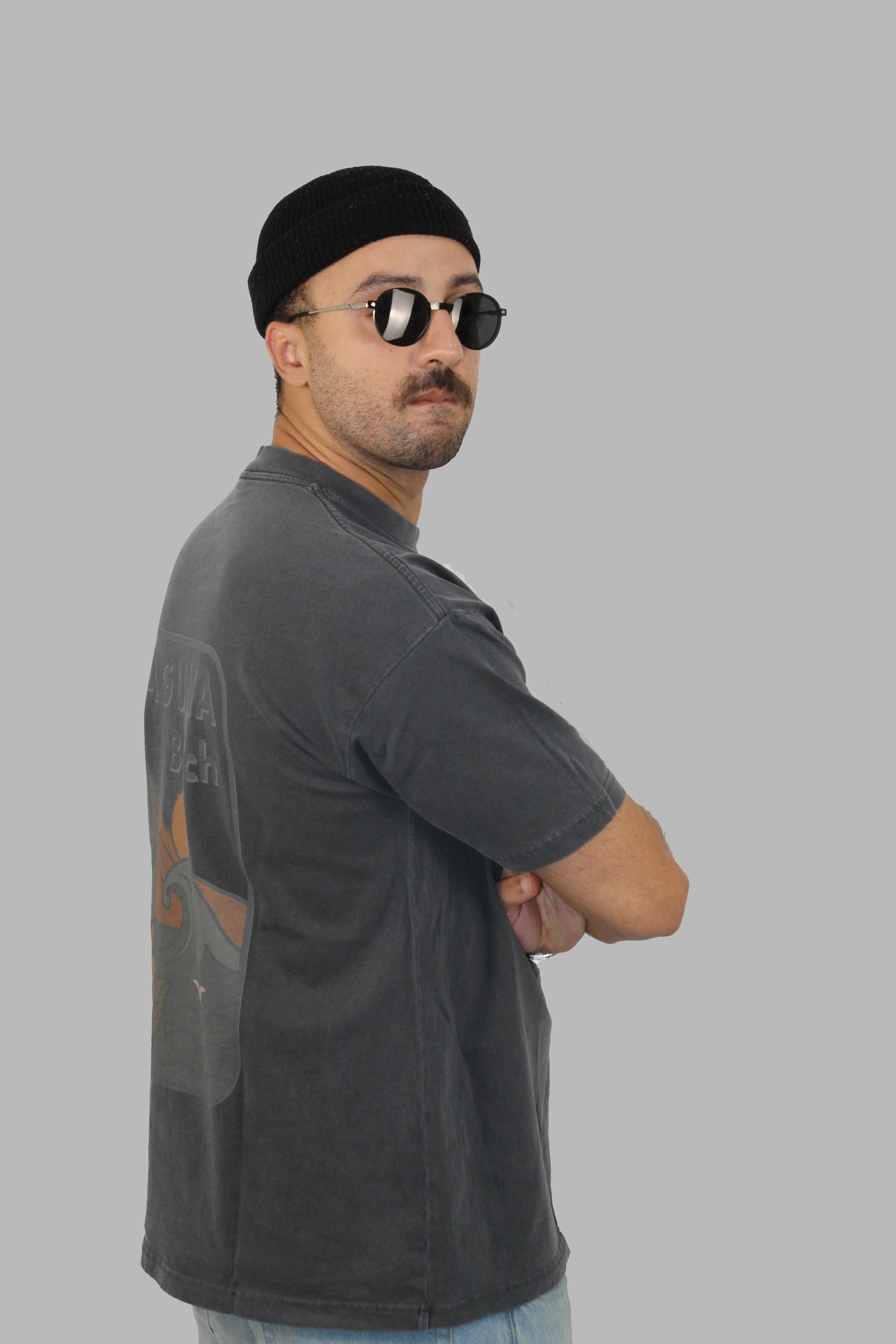 Dark Grey Acid Washed Unisex 100% organic Cotton T-Shirt