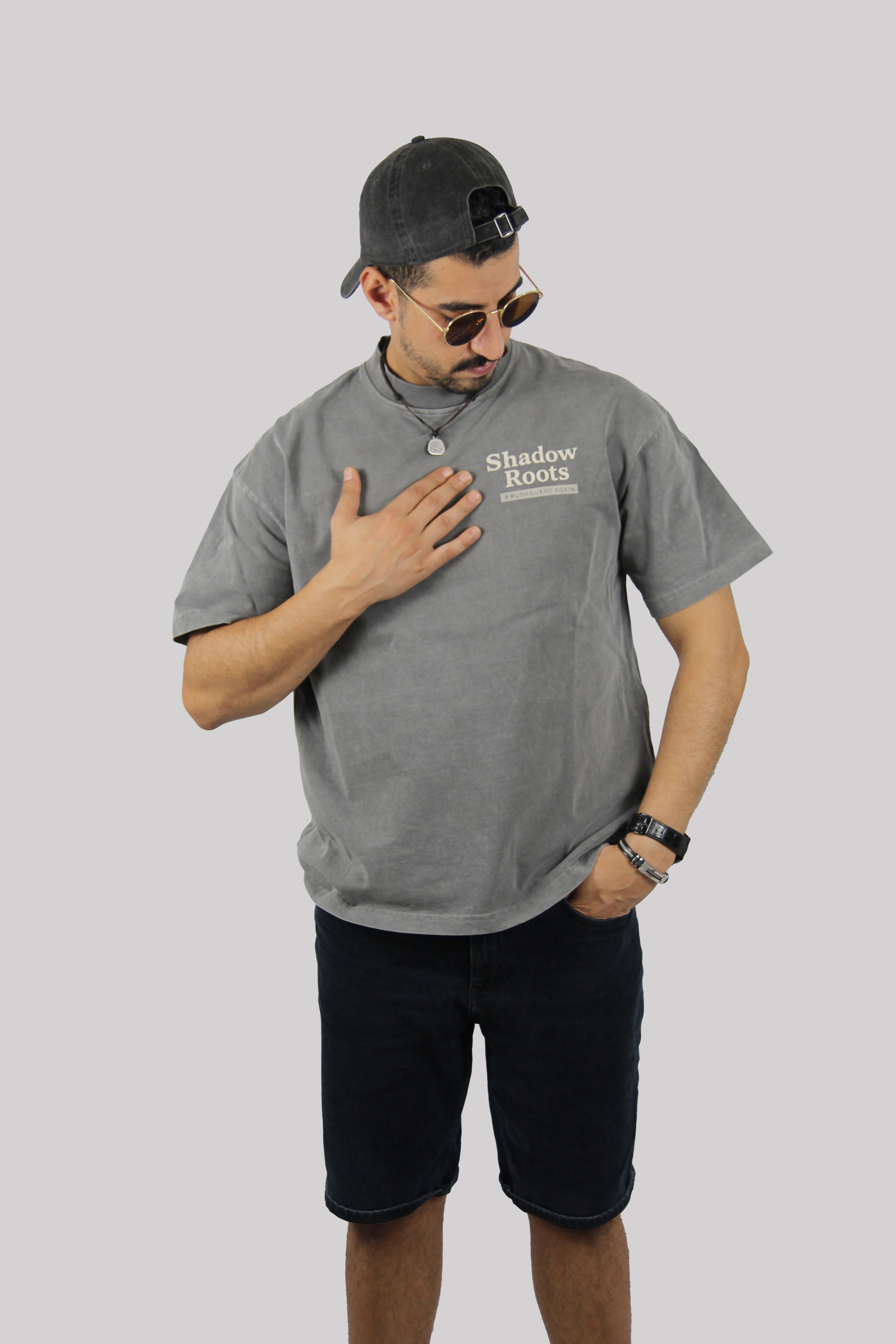 Light Grey Acid Washed UniSex 100% Organic Cotton T-Shirt